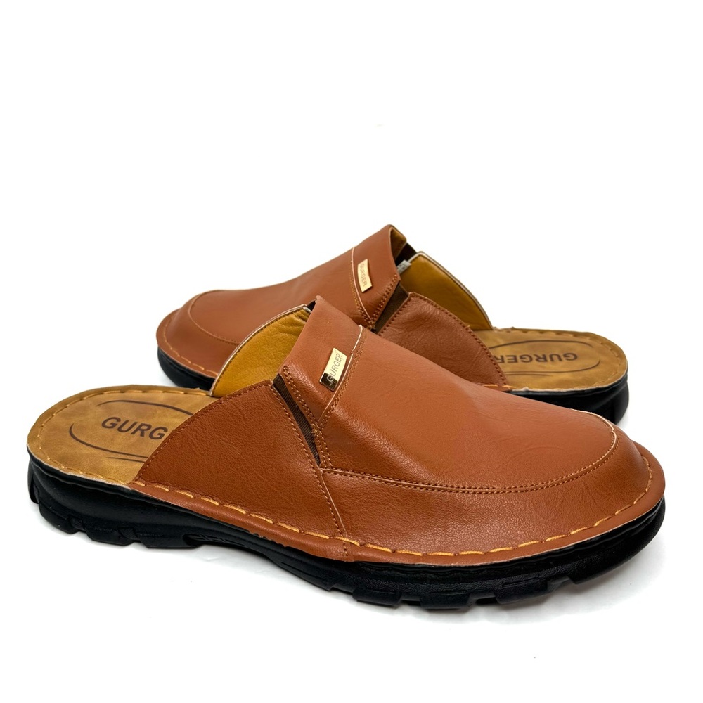 Men's Summer Leather Mules Closed Sandals Leisure Sandals- New- Size 14 US 48 EU
